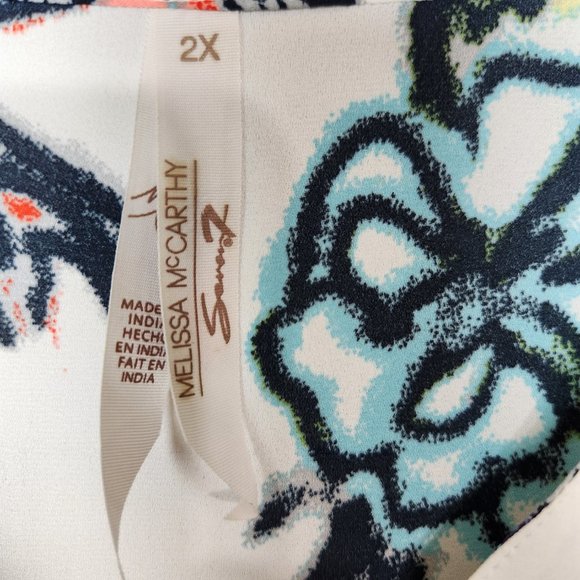 Melissa Mccarthy Seven7 Women's Tunic Dress Multicolor Floral Sleeveless Plus 2X - Picture 6 of 12